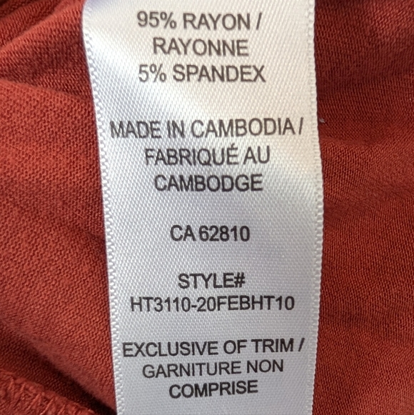 Ricki's Rust Orange BOHO Floral Tribal Embroidered Trim Women's Tank Top Size M - Picture 7 of 7